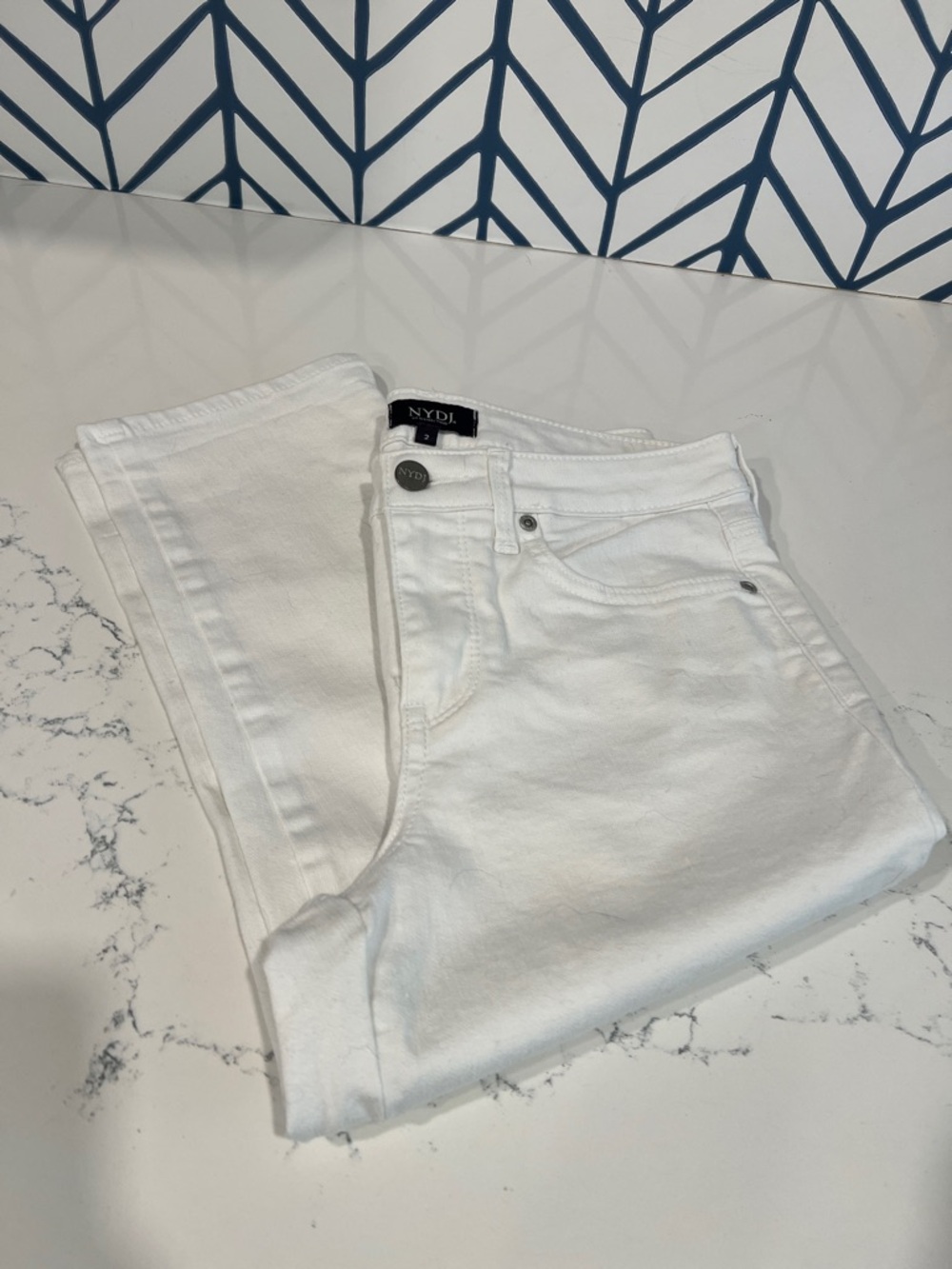 NYDJ White cropped Jeans - High Rise Stretch